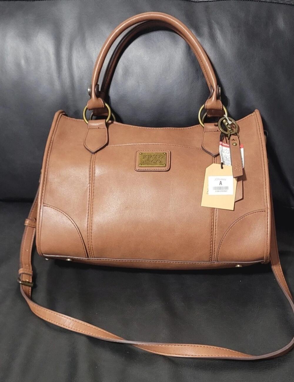 Frye and Co Core Satchel Faux Leather Cognac Bag| Read Description Below!